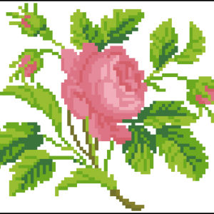 1838 rose and buds PINK