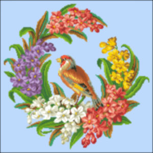Bird in Wreath of Flowers