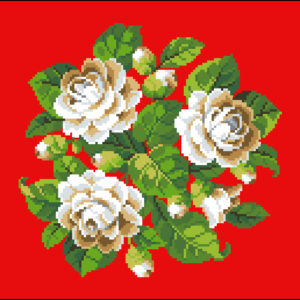 Bouquet of White Roses green leaves