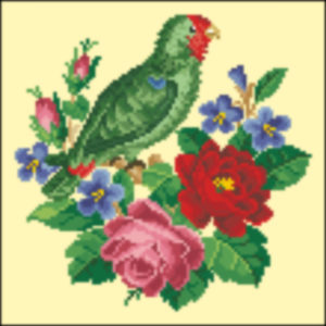 Gluer Green Parrot and Roses