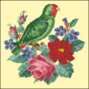 Gluer Green Parrot and Roses Alternate