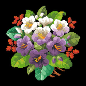 Morning Glory Bouquet2 Purple Version