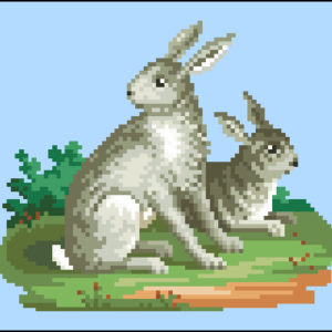 Pair of Rabbits – HW 8781 – grey version