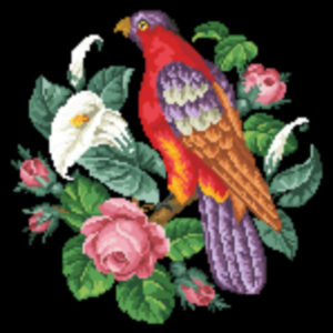 Parrot and flowers2