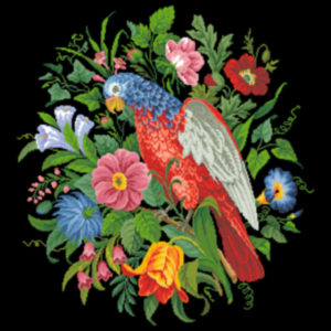 Parrot in Oval Bouquet