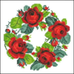 red rose wreath